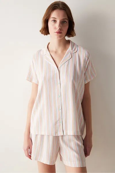 Короткая полосатая пижама Penti, белый