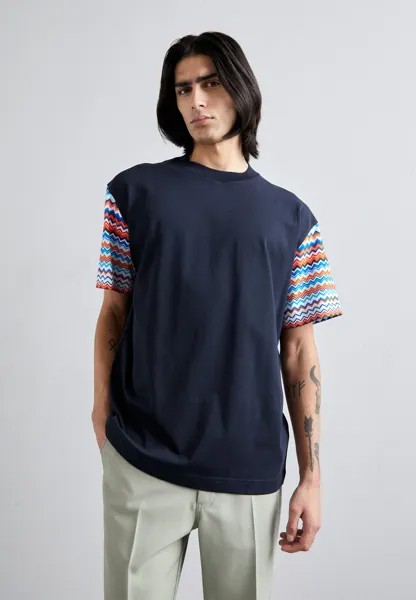 Футболка с принтом SHORT SLEEVE Missoni, цвет navy base with red and blue