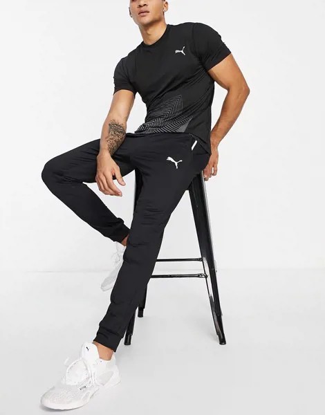 Черные джоггеры с манжетами Puma Training-Черный цвет