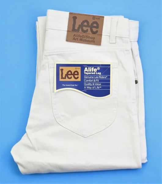 Мужские брюки из хлопкового твила Lee Alife Jeans Riders белого цвета, размер W32 L32, зауженные, новинка