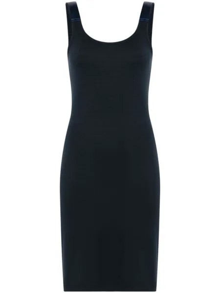 Helmut Lang платье мини в рубчик, синий