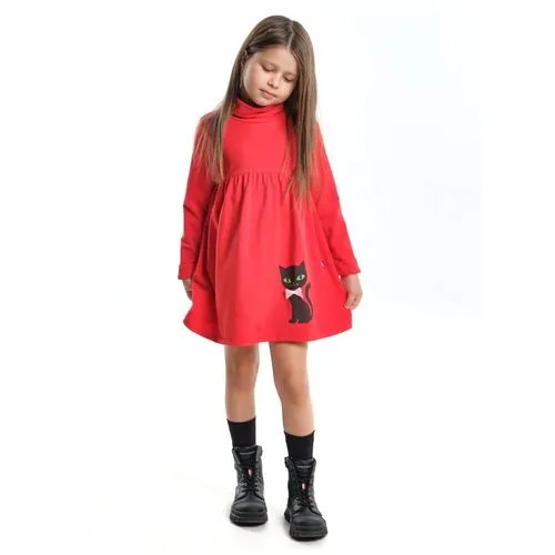 Платье Mini Maxi, хлопок, трикотаж, размер 110, красный