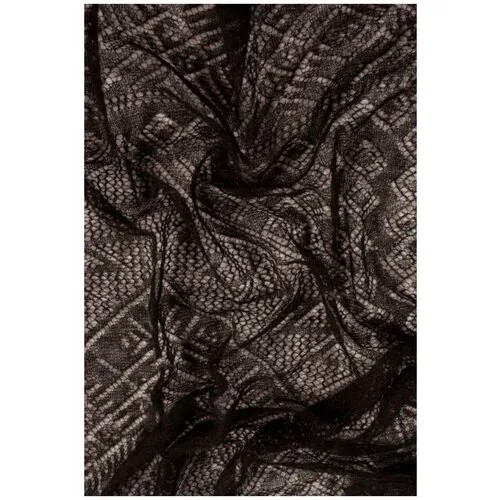 Платок Оренбургский пуховый платок, пух, вязаный, 120х120 см, черный