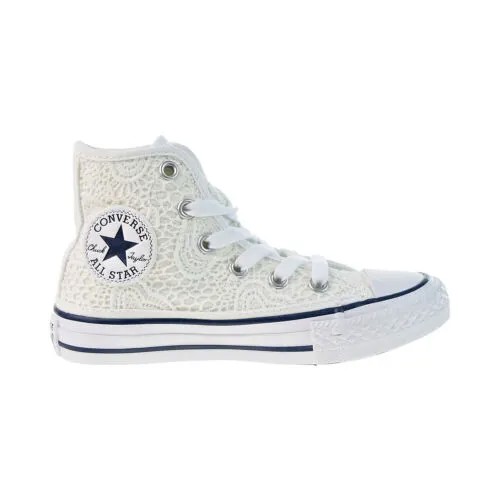 Детские туфли Canverse Chuck Taylor All Star Hi Little White-Garnett Blue 661036C