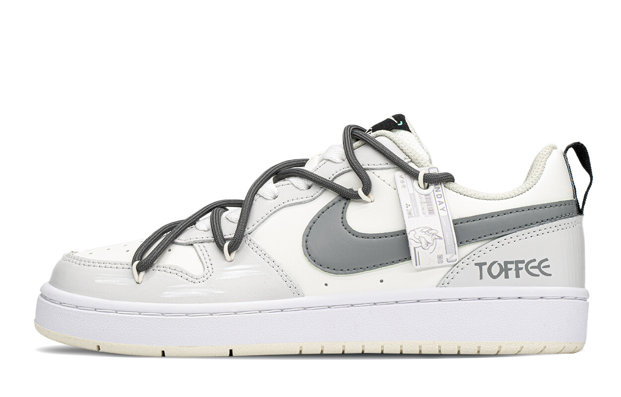 Кроссовки Nike Court Borough Skateboarding Shoes Women's Low-top White/gray, серый/белый