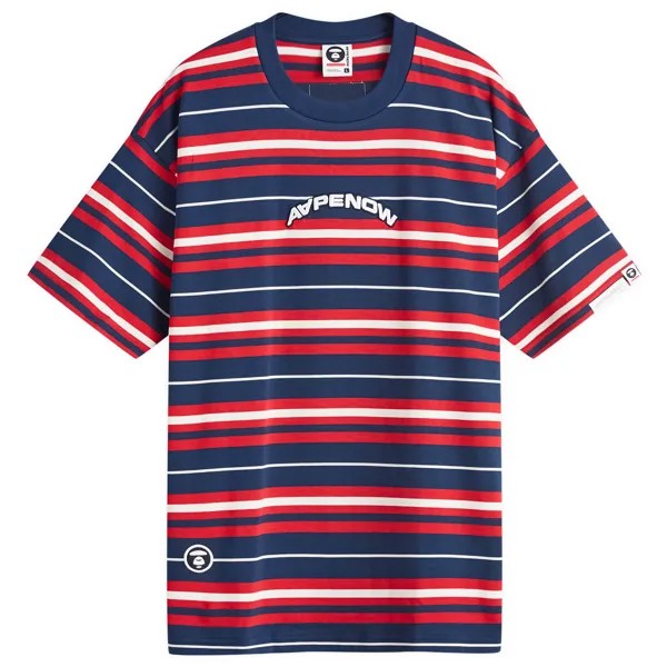 Футболка Aape Stripe Crew Neck T-Shirt, темно-синий