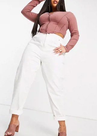 Кремовые джинсы в винтажном стиле с завышенной талией ASOS DESIGN Curve-Белый