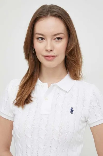 Хлопковая рубашка-поло Polo Ralph Lauren, белый