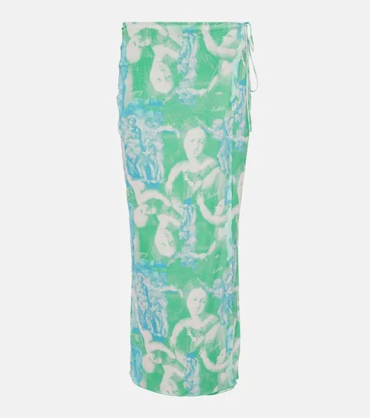 Сетчатая юбка с запахом и принтом ROTATE BIRGER CHRISTENSEN, разноцветный