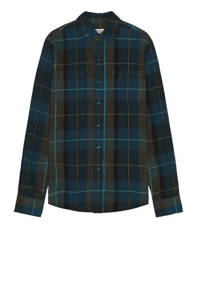 Рубашка Schott Plaid Cotton Flannel, цвет Blue Green