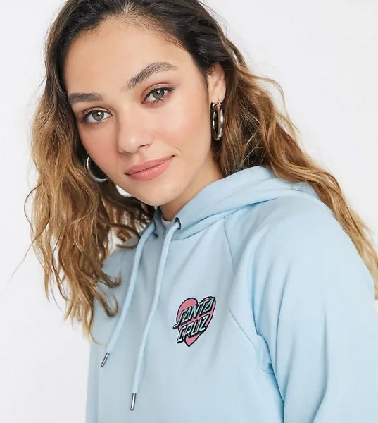 Худи голубого цвета короткого кроя с отделкой Santa Cruz эксклюзивно для ASOS-Синий