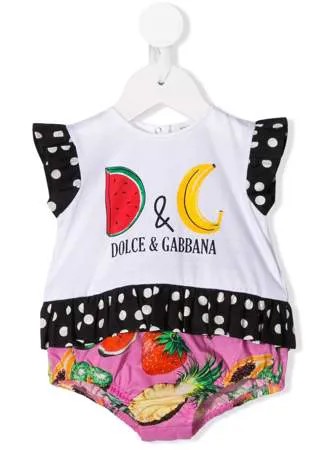 Dolce & Gabbana Kids ромпер с короткими рукавами и принтом