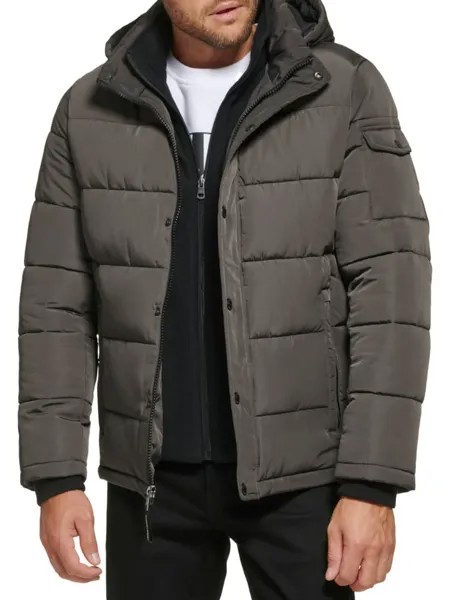 Куртка-пуховик с капюшоном Polar Calvin Klein, цвет Alloy