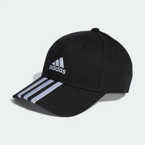Бейсболка adidas 3-Stripes Cotton Twill Baseball Cap для взрослых и детей, размер OSFL, black/white