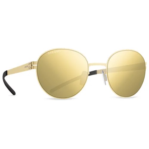 Солнцезащитные очки Gresso, круглые, с защитой от УФ, зеркальные, золотой