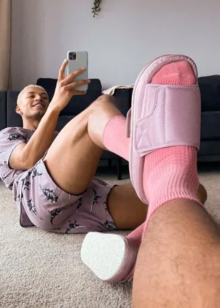 Розовые домашние слиперы с подкладкой ASOS DESIGN-Розовый цвет