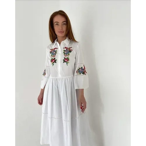 Платье GIZIA, размер 38, белый, мультиколор