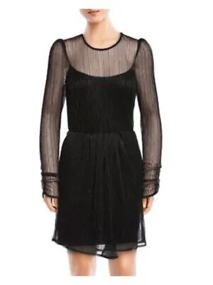 BAILEY44 Женское черное стрейчевое короткое коктейльное платье-футляр с длинными рукавами S