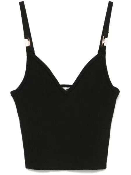 Elisabetta Franchi укороченный топ в рубчик, черный