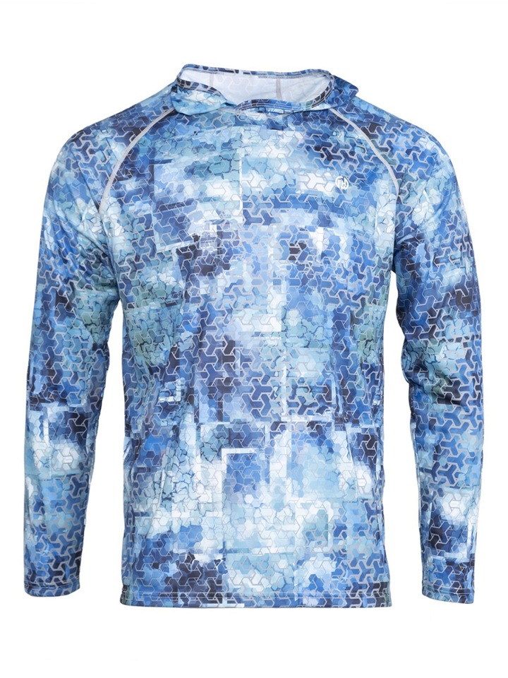 Лонгслив мужской FHM Mark Hoodie голубой 2XL