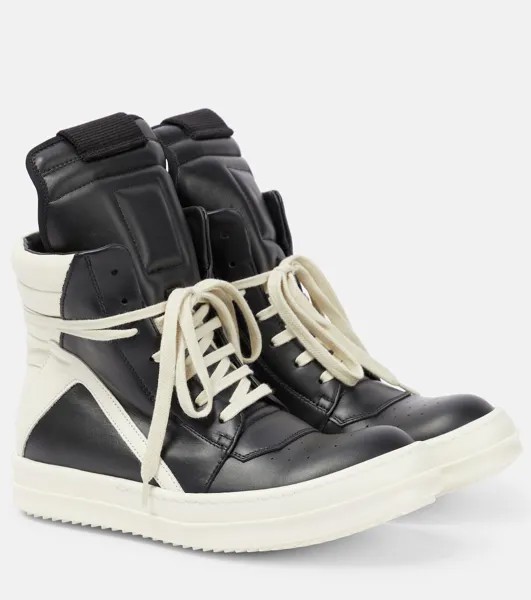 Высокие кожаные кроссовки Geobasket Rick Owens, черный