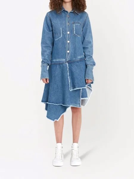Платье-рубашка асимметричного кроя JW Anderson, синий