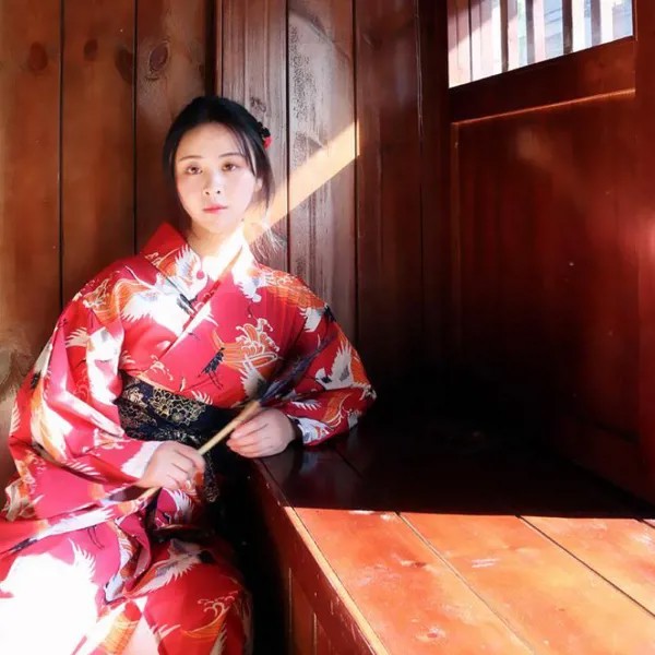 Халат-кимоно Женский японский, тонкий длинный кардиган для косплея, одежда в японском стиле гейши