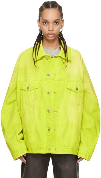 Желтая джинсовая куртка оверсайз Acne Studios, цвет Neon yellow