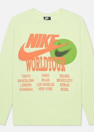 Мужской лонгслив Nike LS World Tour, цвет зелёный, размер L