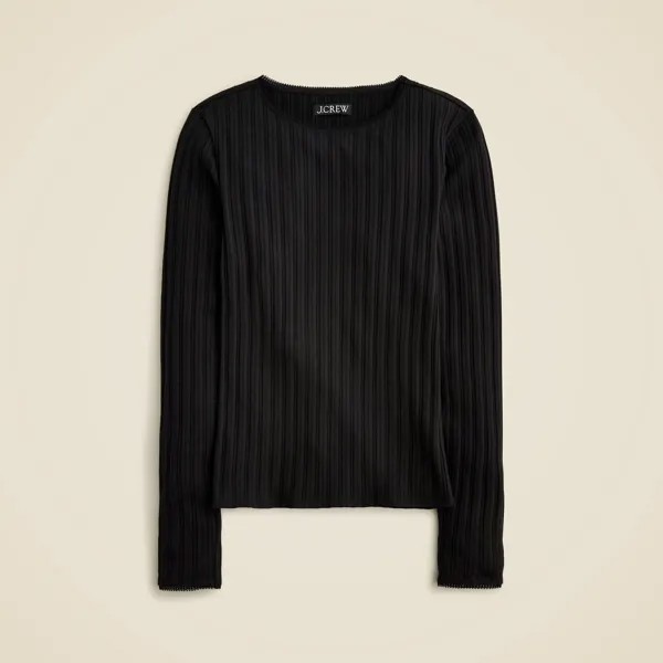 Футболка с длинными рукавами и ажурным узором J.Crew, черный