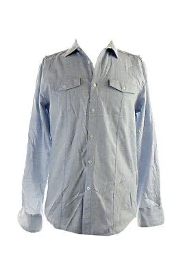 Синяя рубашка с карманами и рукавами-крылышками Inc International Concepts S