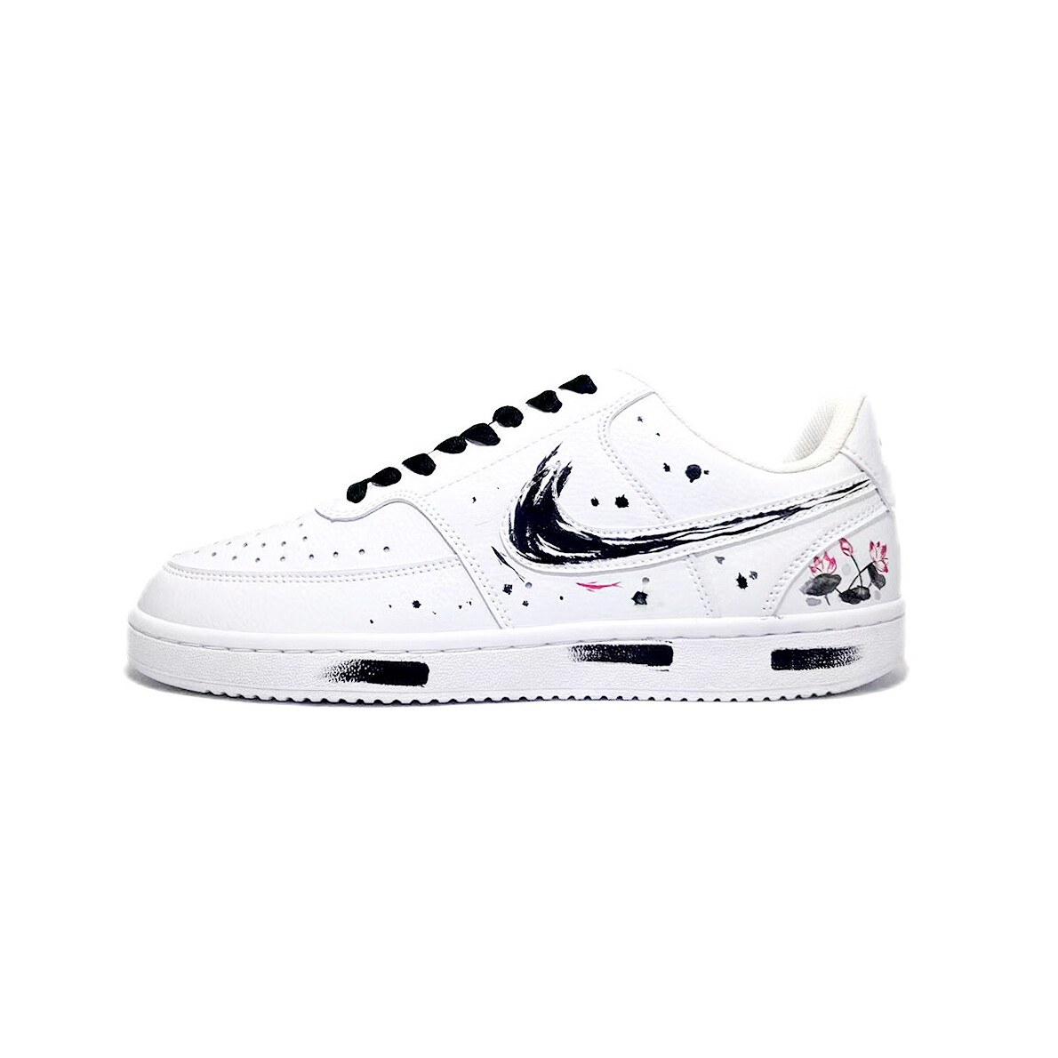 Кроссовки Nike Court Vision 1 Skateboarding Shoes Women's Low-top Black/white, черный