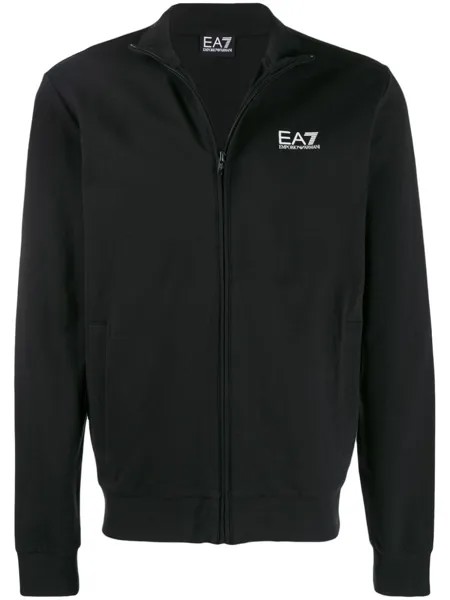 Ea7 Emporio Armani бомбер с логотипом, черный