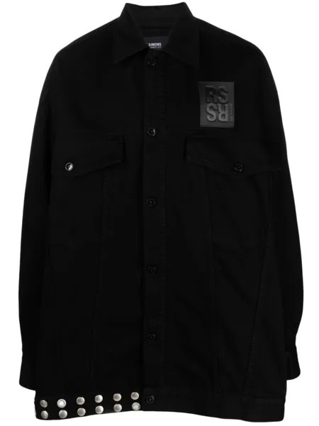 Raf Simons джинсовая куртка с бахромой, черный