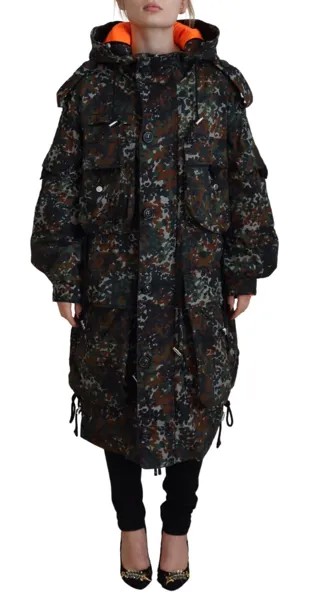 Куртка DSQUARED2, парка с капюшоном, готическая парка с камуфляжным принтом IT38/US4/XS, рекомендованная цена 2970 долларов США