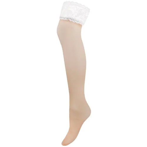 Чулки Mademoiselle Rosy Contrast, 20 den, размер 3, белый, бежевый