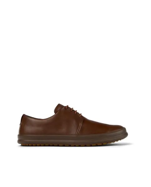 Однотонные мужские туфли на шнуровке коричневого цвета Camper, коричневый