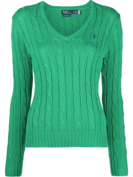 Polo Ralph Lauren свитер фактурной вязки, зеленый