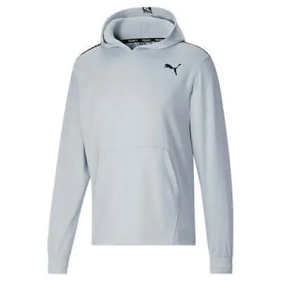 Puma Fit Lightweight Pwrfleece Pullover Hoodie Mens Grey Casual Athletic Outerwe