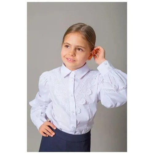 Школьная блуза Colabear, размер 138, белый