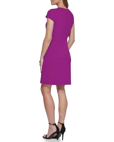 Платье DKNY Short Sleeve D-Ring Overlay Dress, цвет Magnolia