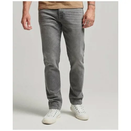 Джинсы прямые Superdry, прямой силуэт, размер 32/32, синий