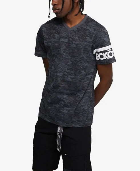 Мужская футболка с коротким рукавом Madison Ave с v-образным вырезом Ecko Unltd, серый