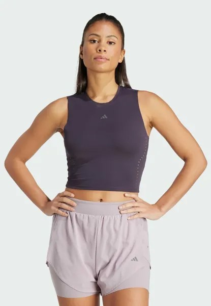 Топ HIIT CROP HEAT RDY adidas Performance, цвет aurora black