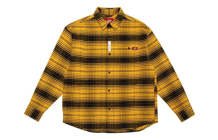 Рубашки унисекс Dickies, черно-желтая клетка