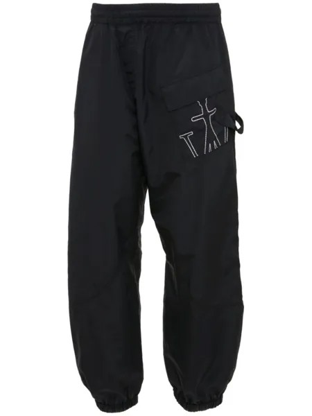 JW Anderson спортивные брюки с вышивкой Anchor, черный