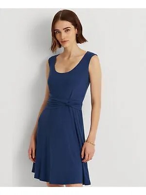LAUREN RALPH LAUREN Женское темно-синее платье без рукавов с галстуком + расклешенное платье 4