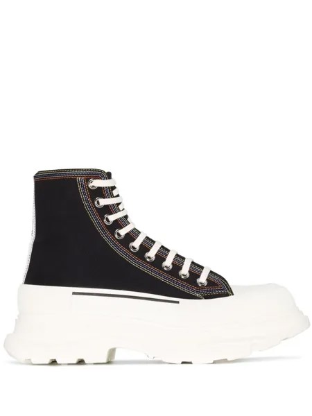 Alexander McQueen кеды Tread Slick на шнуровке, черный