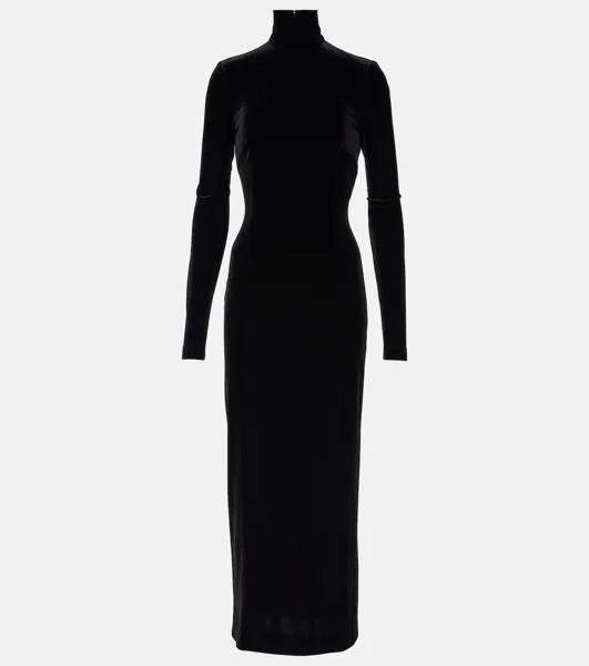 Бархатное платье миди Dolce&Gabbana, черный