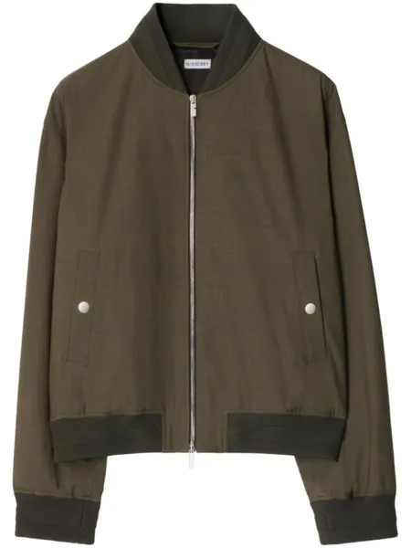 Burberry шерстяной бомбер, зеленый